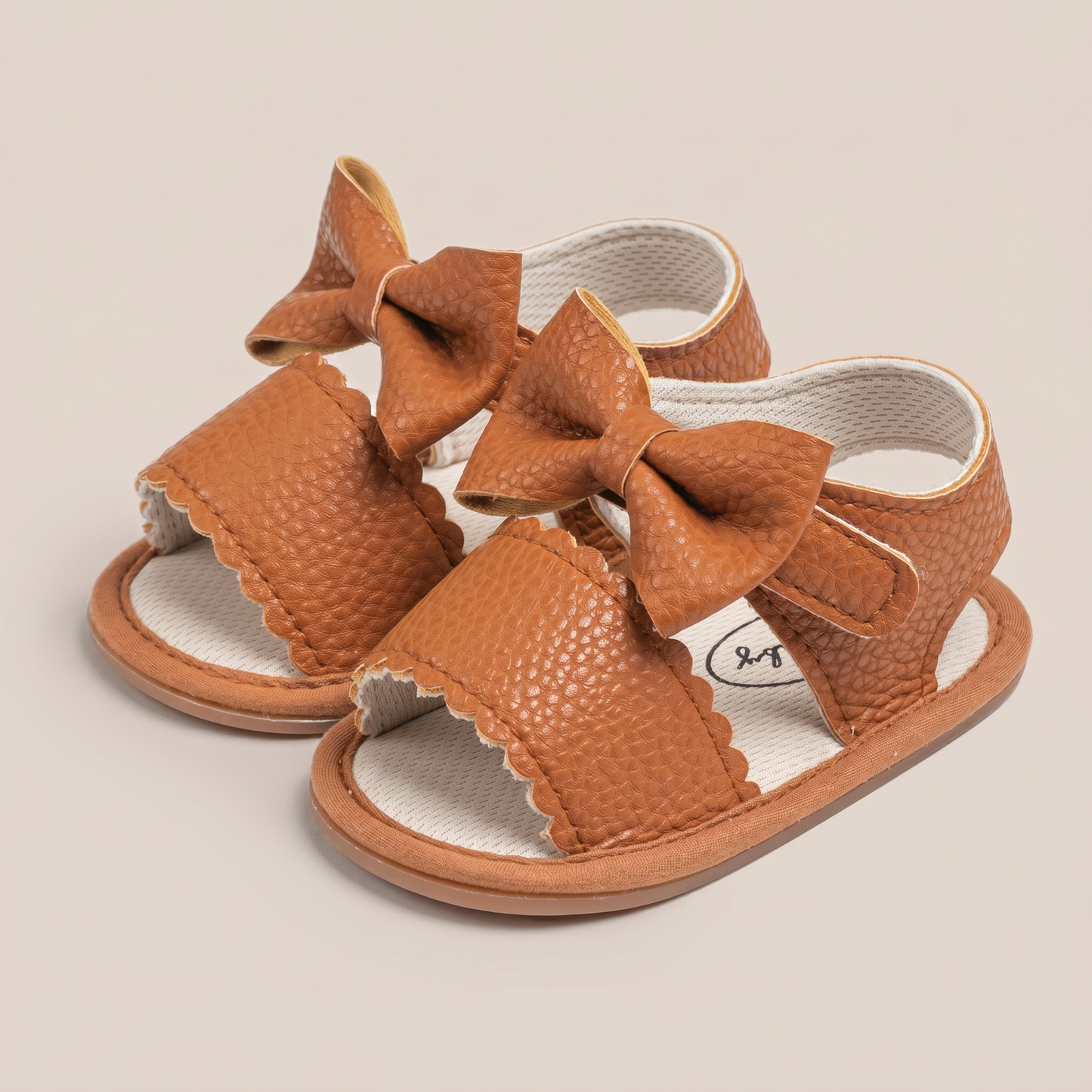 Peep-Toe Bow Slingback Sandals