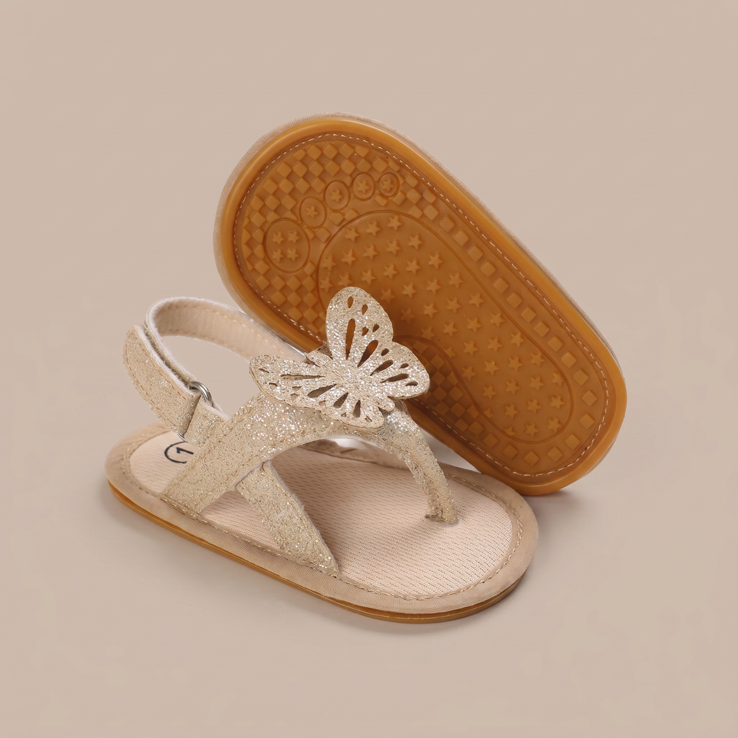 Glitter Butterfly Thong Sandals
