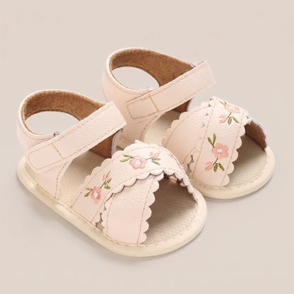 Scallop Edge Floral Sandals