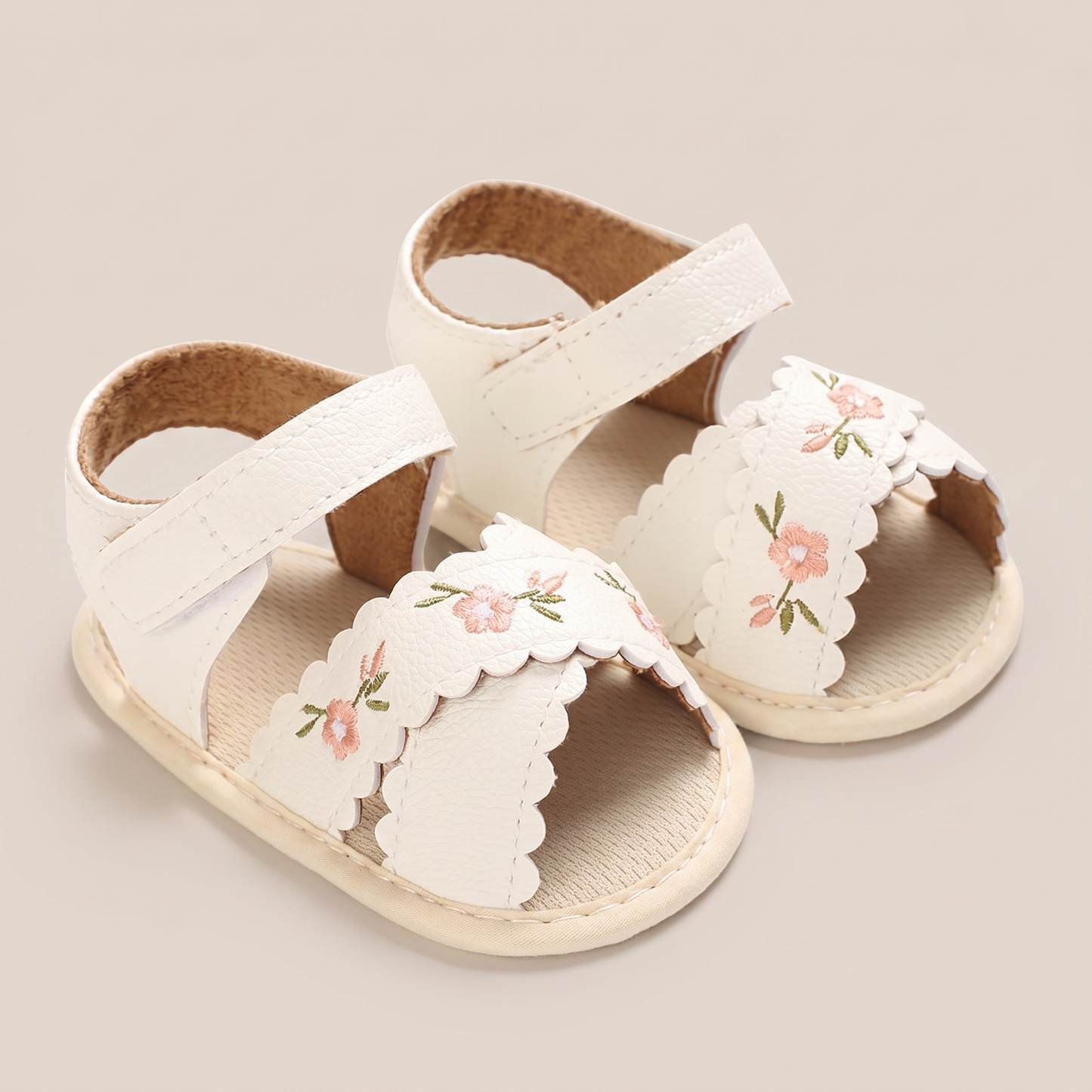 Scallop Edge Floral Sandals