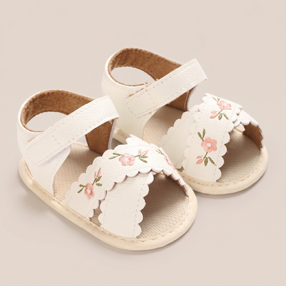 Scallop Edge Floral Sandals
