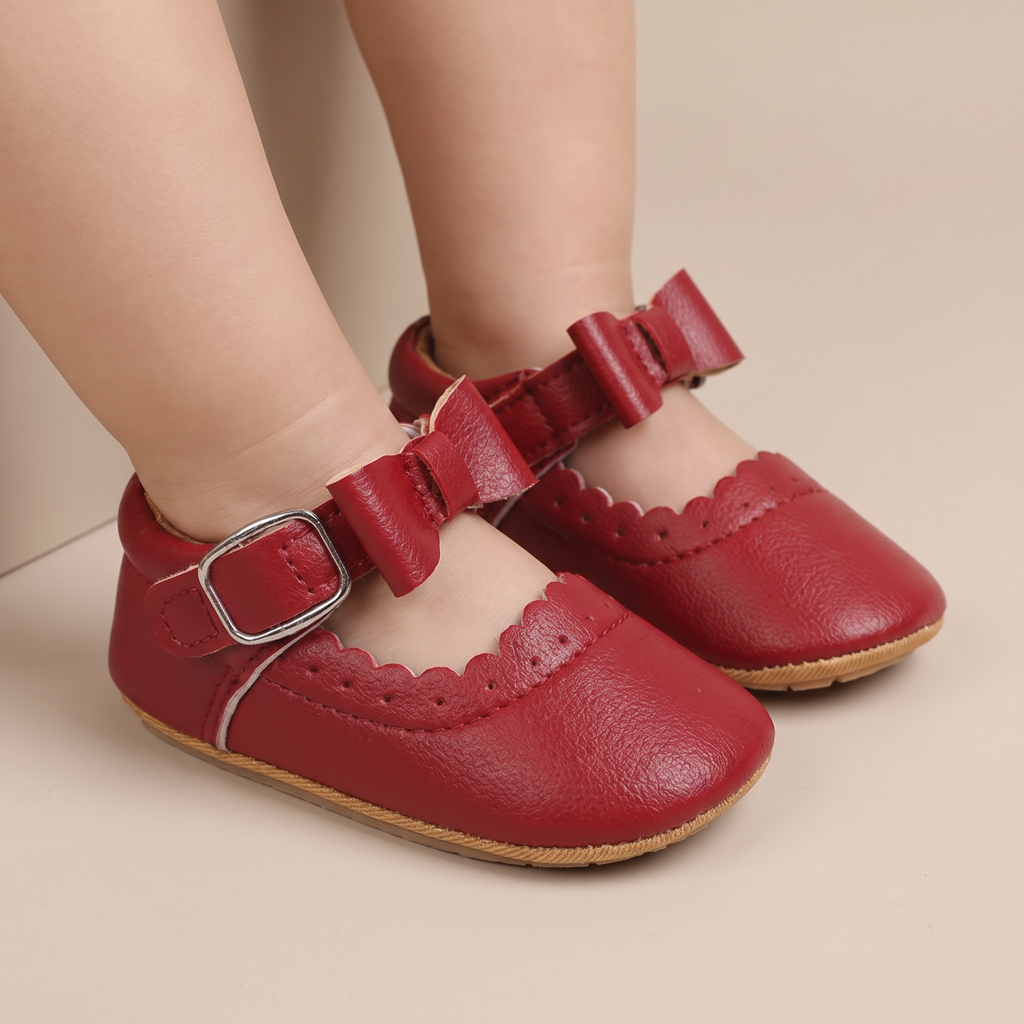 Scallop Bow Mary Jane Shoes