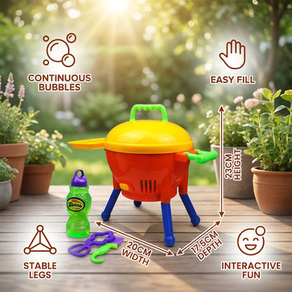 BBQ Bubble Machine Toy with Bubble Solution and Shapes