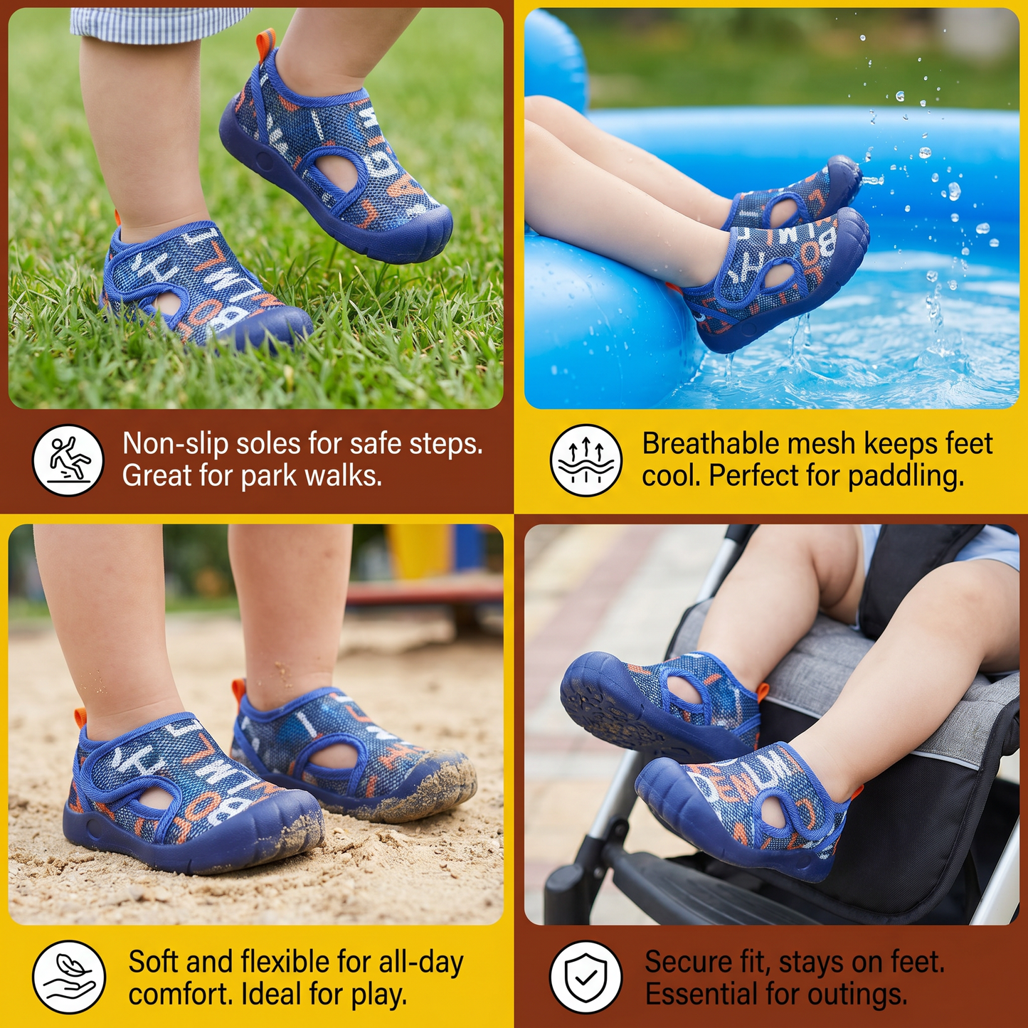 Summer Baby Sandals with Non-slip soles and Breathable Material
