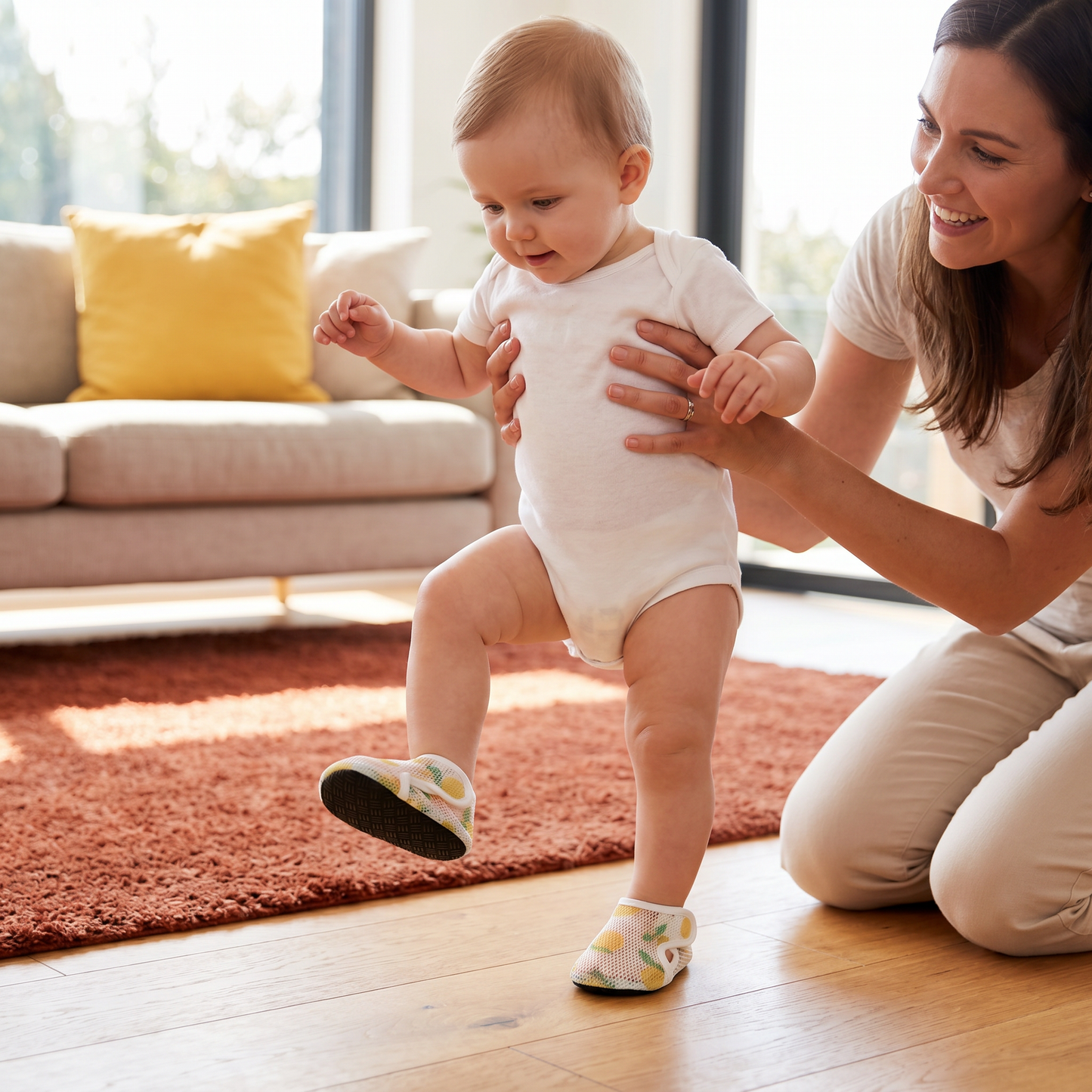 Summer Baby Shoes Made from Breathable Fabric in a Fruit Design