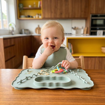 Non-Slip Silicone Baby Placemat with Suction Cup and Anti-Drop Rope