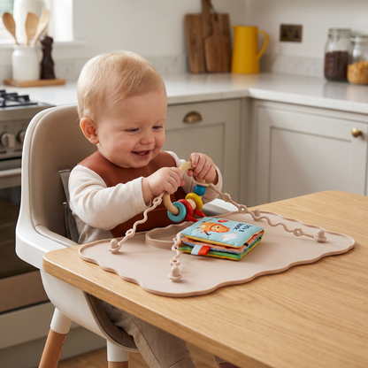 Non-Slip Silicone Baby Placemat with Suction Cup and Anti-Drop Rope