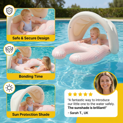 Inflatable Parent and Baby Pool Float with Sunshade