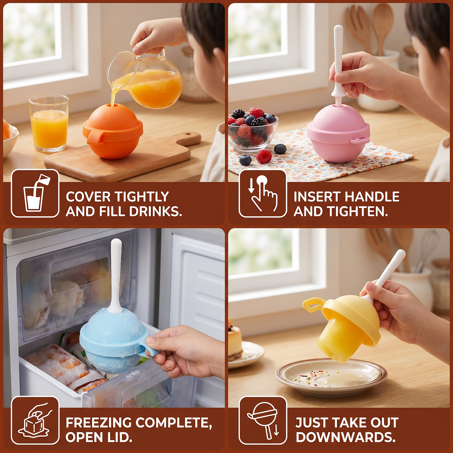 Lollipop Ice Pop Moulds – Pack of Four