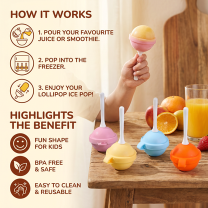 Lollipop Ice Pop Moulds – Pack of Four