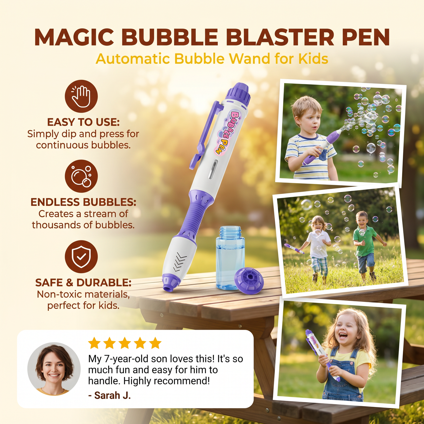 Magic Bubble Blaster Pen – Automatic Bubble Wand for Kids