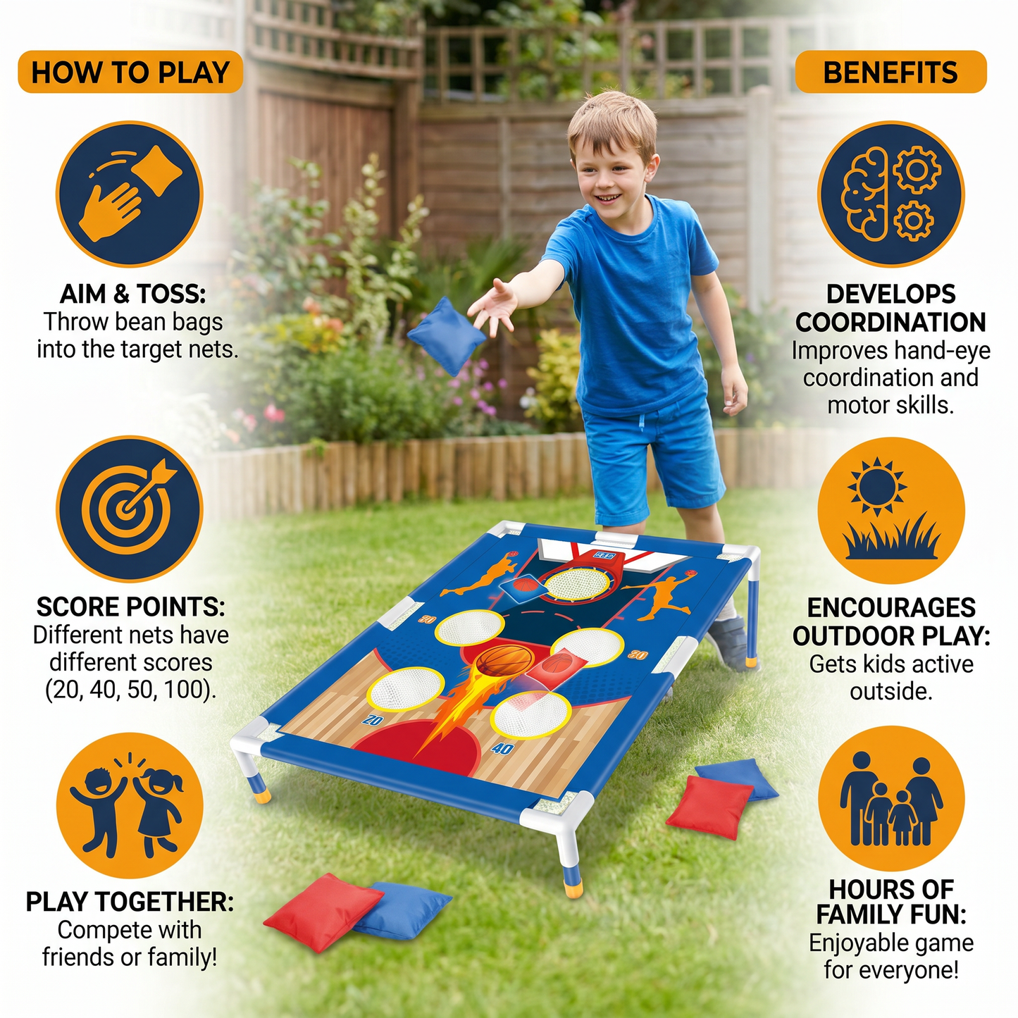Bean Bag Toss Game Set – Indoor & Outdoor Family Game