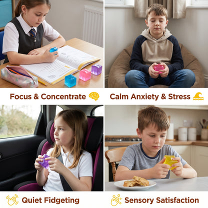 Cube Squishy Stress Ball – Soft Gel Sensory Fidget Toy