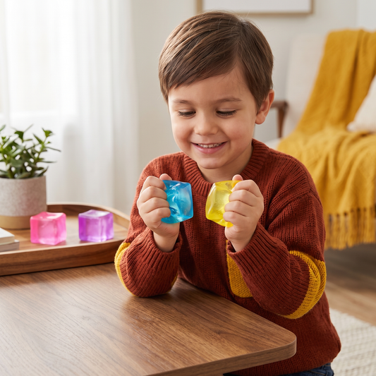 Cube Squishy Stress Ball – Soft Gel Sensory Fidget Toy