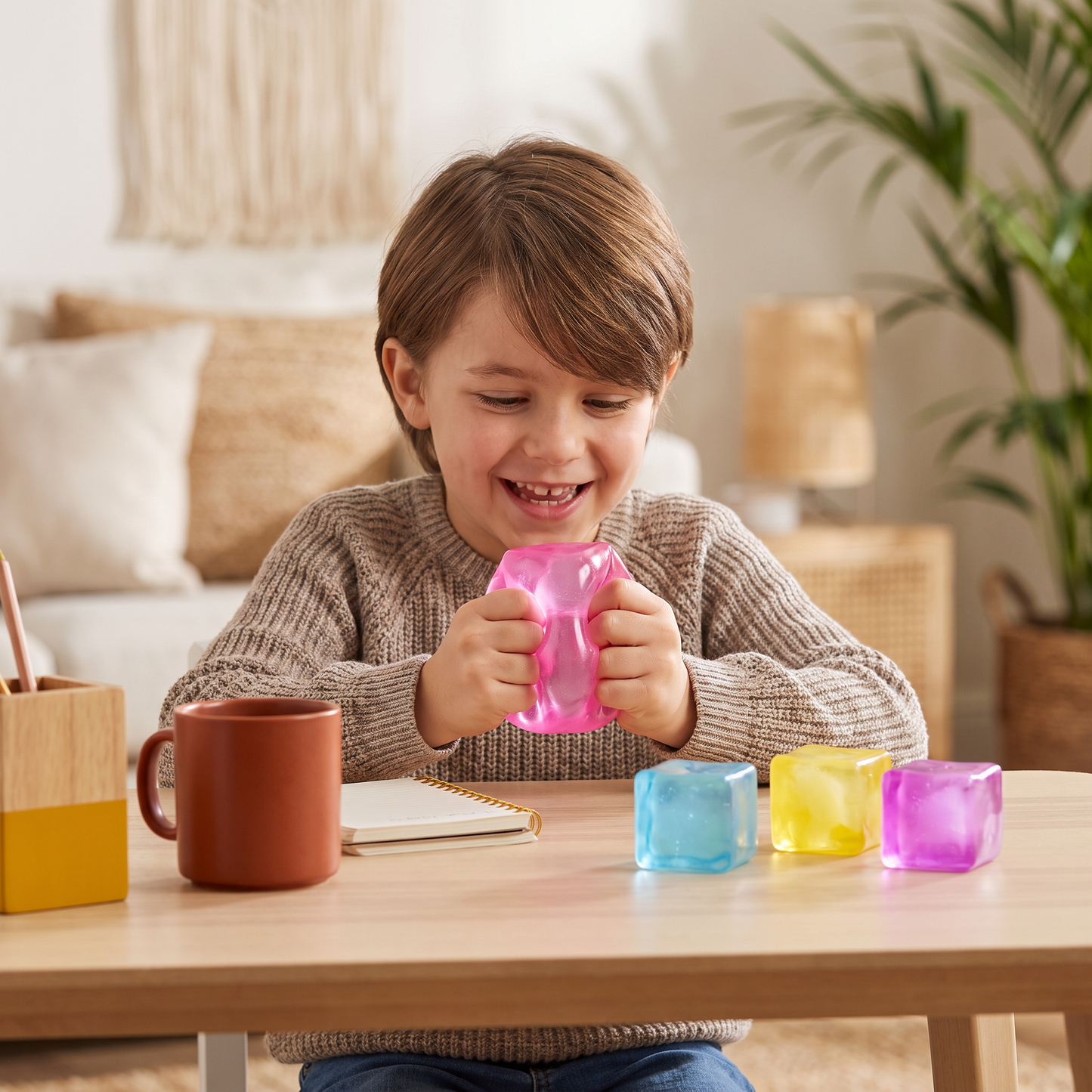 Cube Squishy Stress Ball – Soft Gel Sensory Fidget Toy