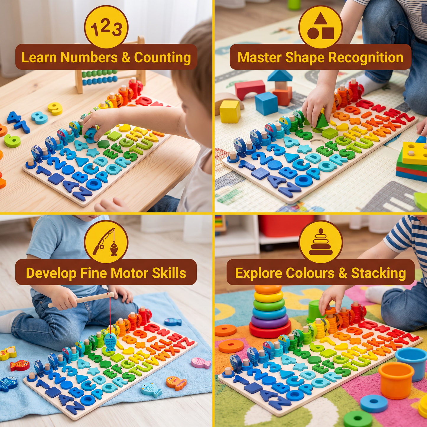 Skill Development – Montessori Wooden Activity Board