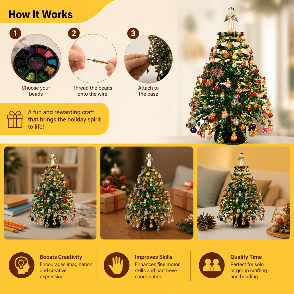 DIY Crystal Beaded Christmas Tree Craft Kit