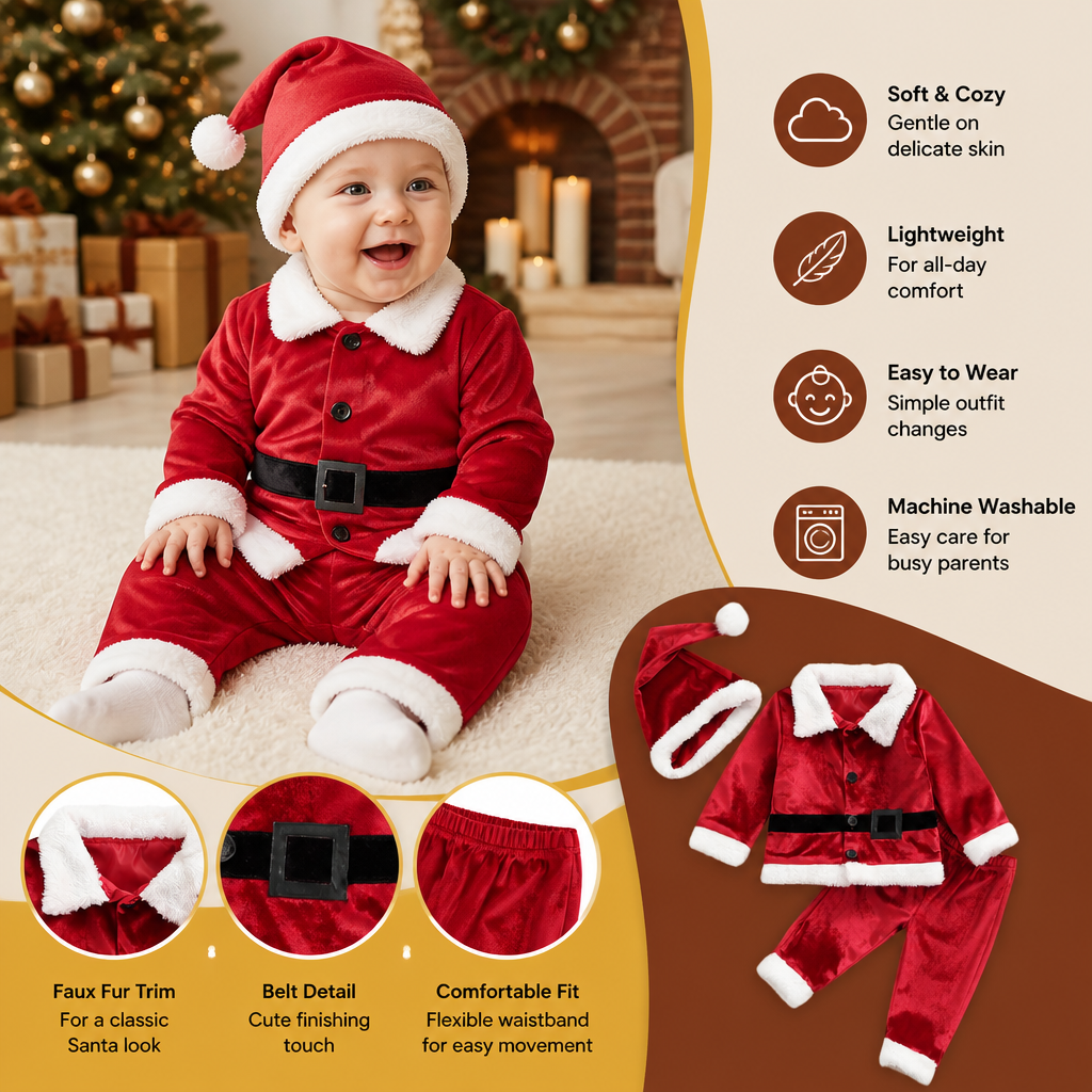 Baby & Toddler Santa Costume Set