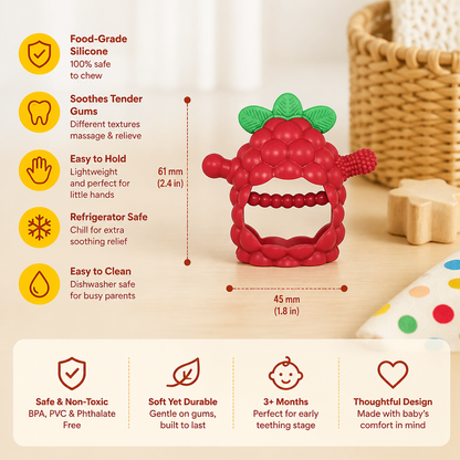 Easy-Grip Multi-Textured Silicone Baby Teether (3+ Months)