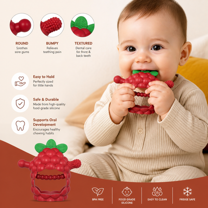 Easy-Grip Multi-Textured Silicone Baby Teether (3+ Months)