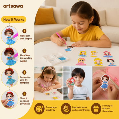DIY Diamond Art Sticker Craft Kit for Kids