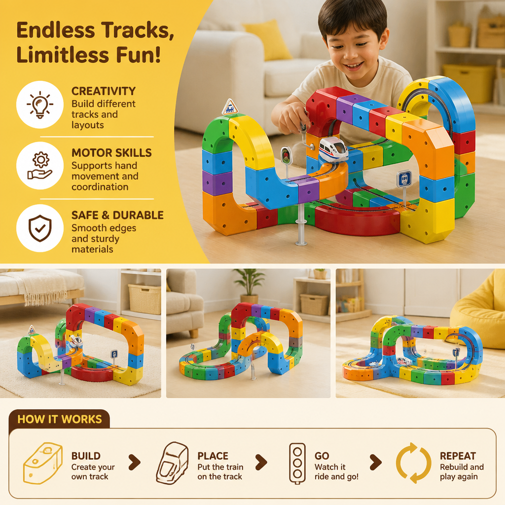 Magic rail cube track kids toy