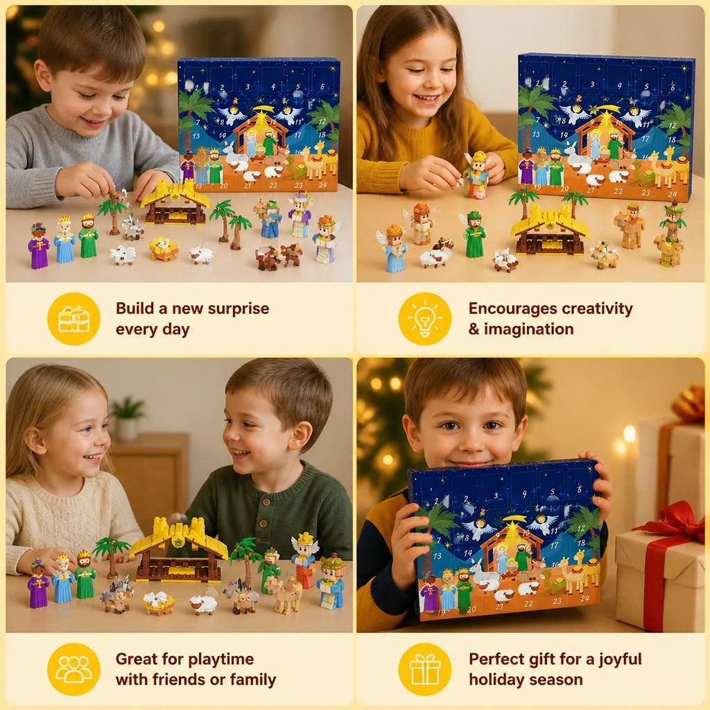 Christmas Nativity Building Blocks Advent Calendar for Kids