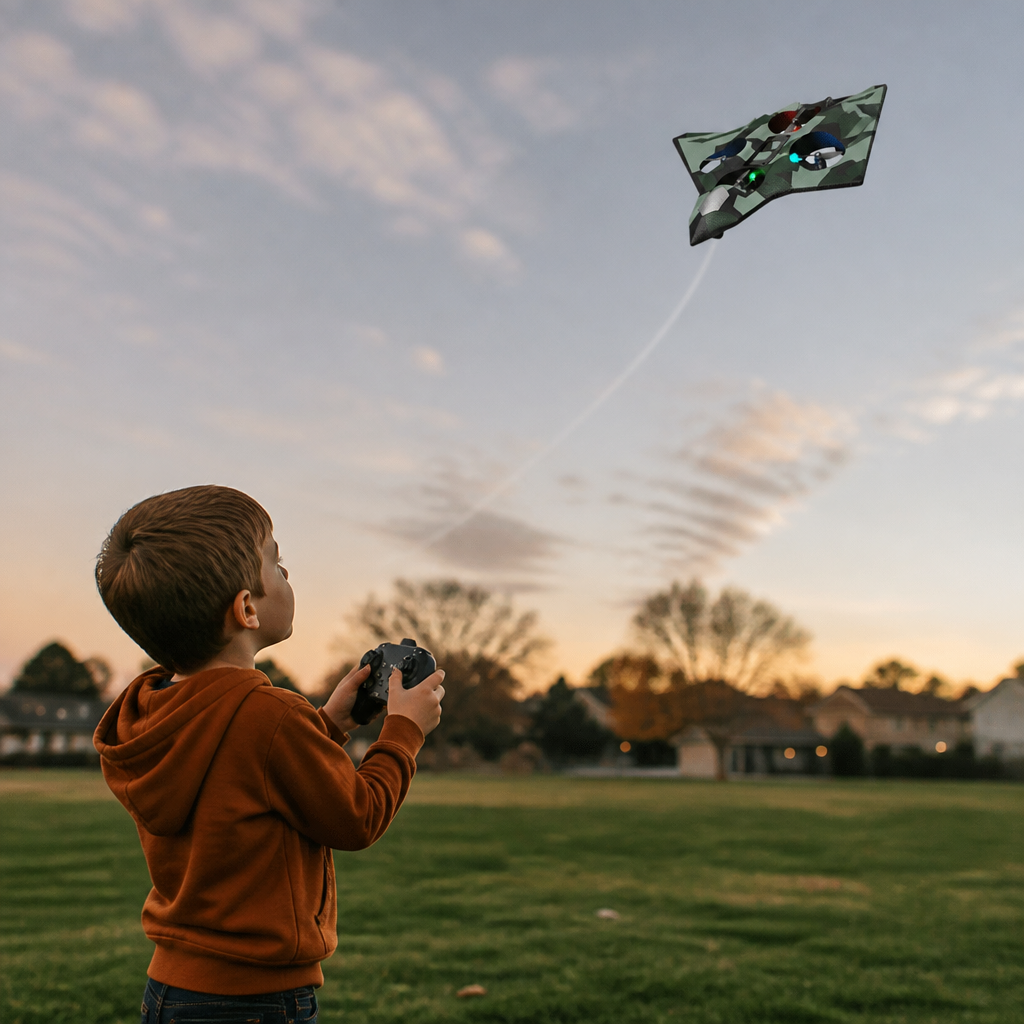 Durable Foam RC Fighter Plane with Altitude Hold & 360° Stunt Rolls