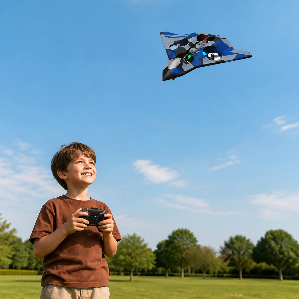 Durable Foam RC Fighter Plane with Altitude Hold & 360° Stunt Rolls