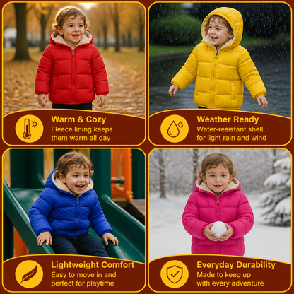 Fleece-Lined Baby & Toddler Puffer Jacket