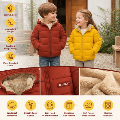 Fleece-Lined Baby & Toddler Puffer Jacket
