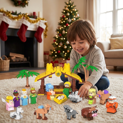 Christmas Nativity Building Blocks Advent Calendar for Kids