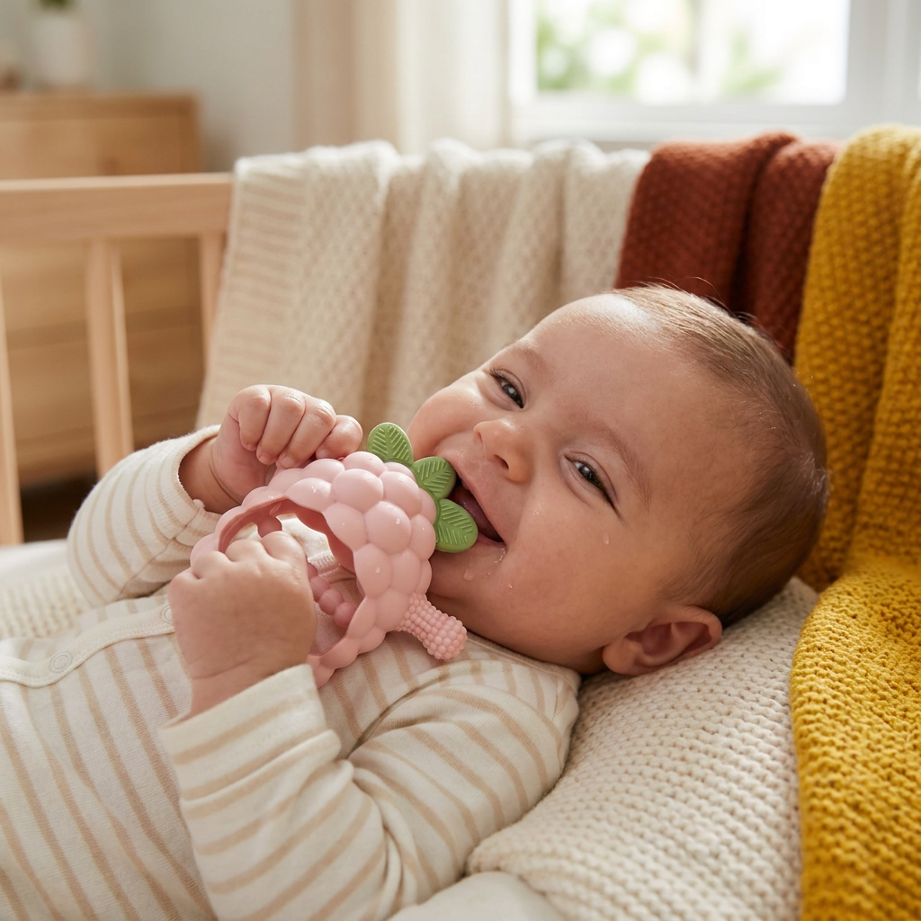 Easy-Grip Multi-Textured Silicone Baby Teether (3+ Months)