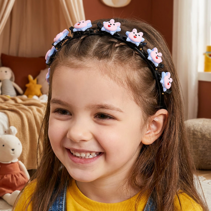 Cute Hair Clips & Bands for Girls with Flower, Strawberry & Rainbow Charms