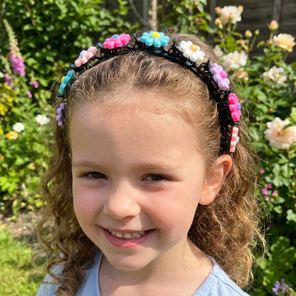 Cute Hair Clips & Bands for Girls with Flower, Strawberry & Rainbow Charms