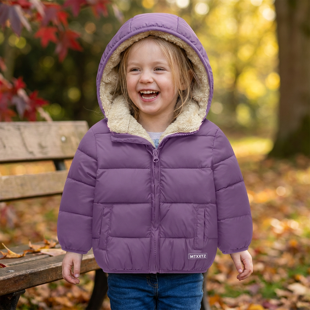 Fleece-Lined Baby & Toddler Puffer Jacket