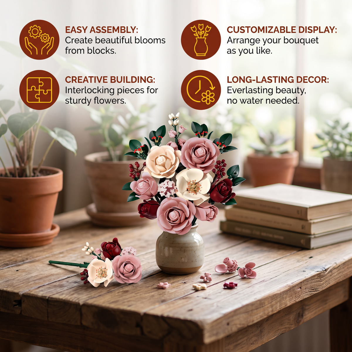 Flower Building Block Bouquet Set