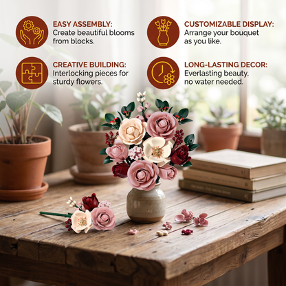 Flower Building Block Bouquet Set