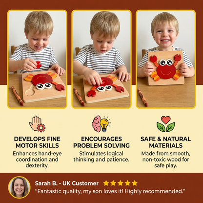 3D Wooden Puzzle for Kids – Educational Animal Learning Toy for Toddlers