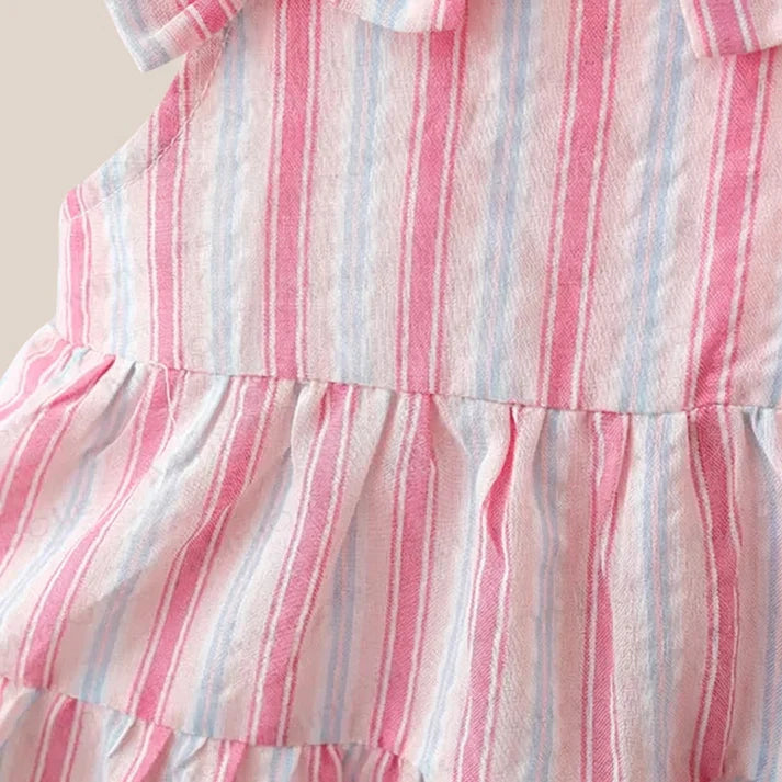 Seaside Stripe Dress Set & Hat