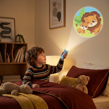 Kids Projection Flashlight Toy – Bedtime Story Projector for Learning & Fun