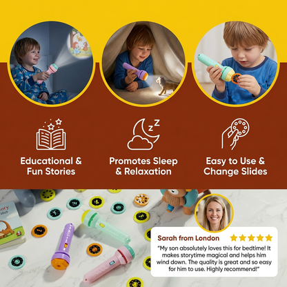 Kids Projection Flashlight Toy – Bedtime Story Projector for Learning & Fun