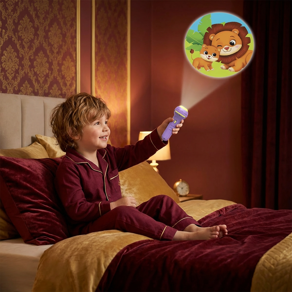 Kids Projection Flashlight Toy – Bedtime Story Projector for Learning & Fun