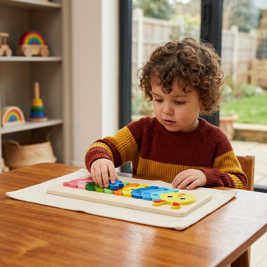 Wooden Puzzle Set for Kids – Number & Animal Learning Jigsaw Toy