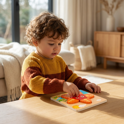 3D Wooden Puzzle for Kids – Educational Animal Learning Toy for Toddlers