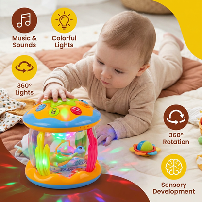 Ocean Light & Music Baby Toy – Rotating Sensory Toy for Crawling & Tummy Time