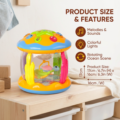Ocean Light & Music Baby Toy – Rotating Sensory Toy for Crawling & Tummy Time