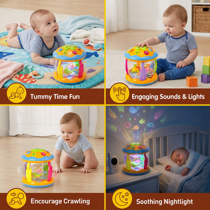 Ocean Light & Music Baby Toy – Rotating Sensory Toy for Crawling & Tummy Time