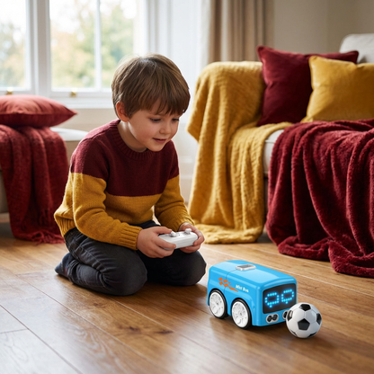 Smart RC Mini Bus Toy – Gesture Control Light-Up Cartoon Car for Kids