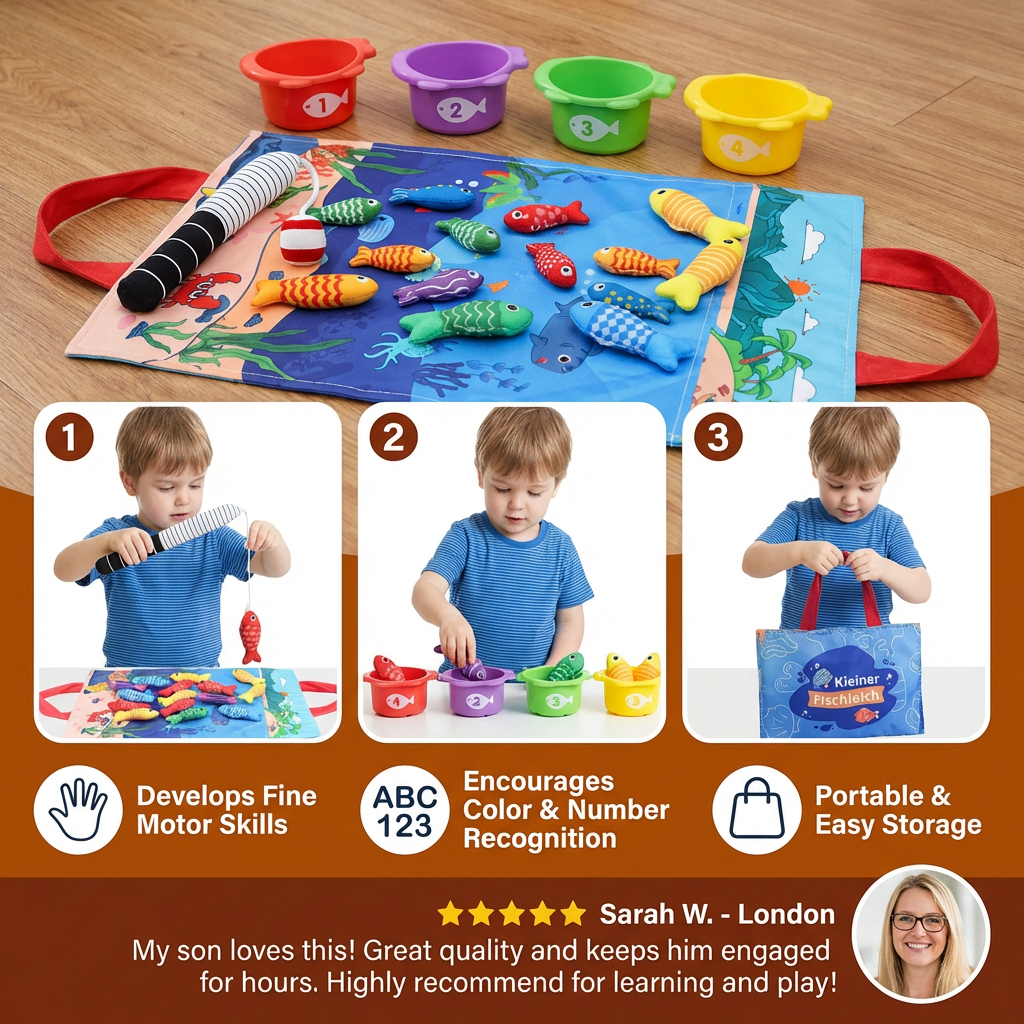 Montessori Plush Fishing Bond Toy